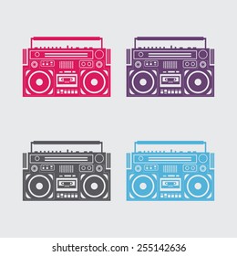 Vector image of a classic boombox.