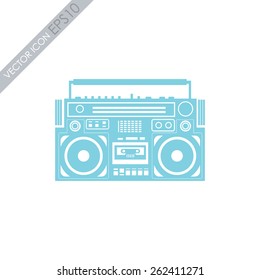 Vector image of a classic boombox.