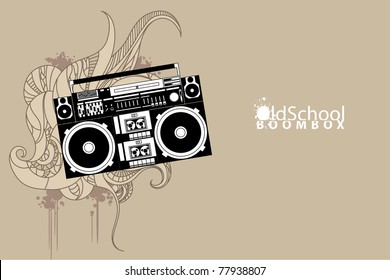 vector image of a classic boombox