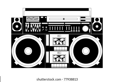 vector image of a classic boombox