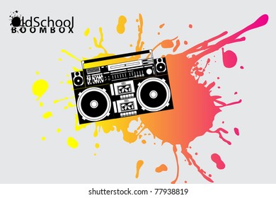 vector image of a classic boombox