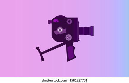 Vector image of a classic retro camcorder.