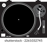 Vector image of a classic turntable vinyl player