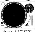 Vector image of a classic turntable vinyl player