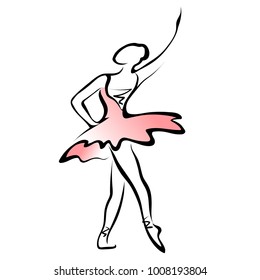 vector image of classical ballet, silhouette ballet dancer