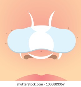 A vector image of a cleansing strip for the skin. Cleansing and care. Universal use. Original image. Isolated image.