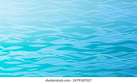 Vector image of clear and rippling sea water surface