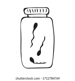 Vektorbild Klinische Befruchtungsklinik, Spermienbank. In-vitro-Injektion. Künstliche Befruchtung. Wissenschaftliche medizinische Illustrationsvektor. Zum Färben von Büchern, Aufklebern, populärer Wissenschaftsliteratur.