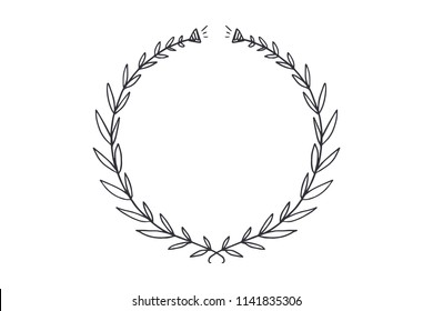 Vector image, clipart. Boho floral frame, wreath, text template. Decor element for your design.