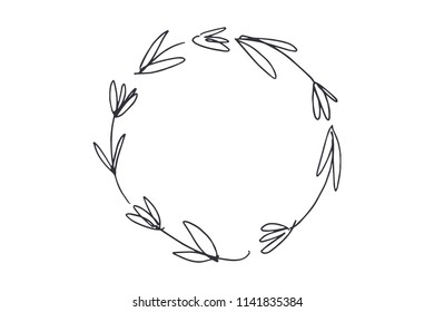 Vector image, clipart. Boho floral frame, wreath, text template. Decor element for your design.