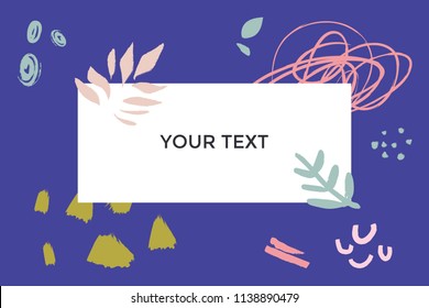 Vector image, clipart, editable details. Abstract text template. Scandinavian style, modern art. Design for card, banner, poster, brochure and other.