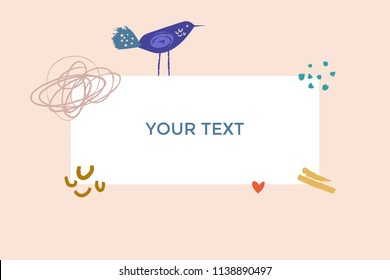 Vector image, clipart, editable details. Abstract text template. Scandinavian style, modern art. Design for card, banner, poster, brochure and other.