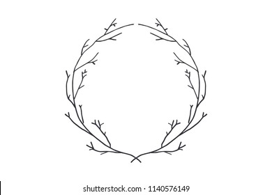 Vector image, clipart, editable details. Boho floral frame, text template. Decor element for your design and other.