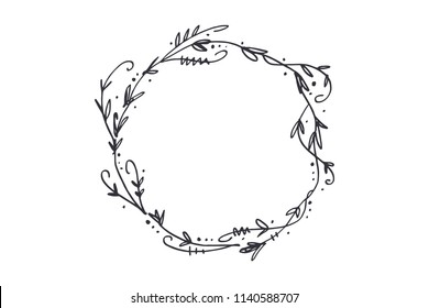 Vector image, clipart, editable details. Floral frame, text template. Decor element for your projects and other.