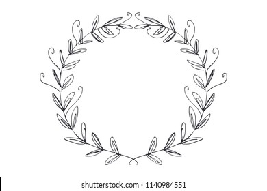 Vector image, clipart, editable details. Nice floral frame, text template. Decor element for your projects and other.