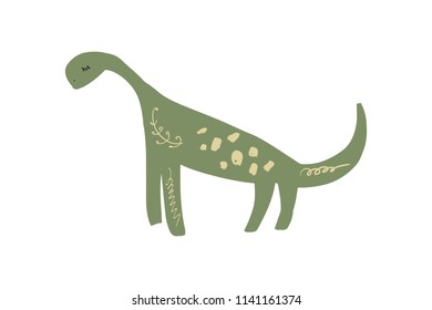 Vector image, clipart, editable details. Isolated cute dinosaur, baby illustration. Scandinavian style art, modern design. Decor elements for your projects and other.