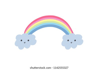 Vector image, clipart, editable details. Cute cartoon rainbow. Baby style art.
Illustration for cards, postcards, posters, clothes and other.