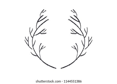 Vector image, clipart, editable details. Boho floral frame, text template. Decor element for your design and other.