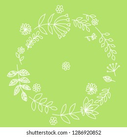Vector image, clipart, editable details. Boho flowers frame, text template. Decor element for your design and other. Ornate floral boho frame and card. 