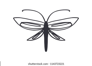 Vector image, clipart. Hand drawn insect silhouette, sketch, symbol. Decor element for your design.