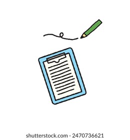 Vector image of clipboard and pencil