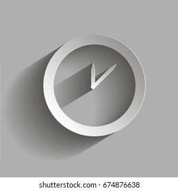 Vector image of a clock. Vector illustration with shadow design