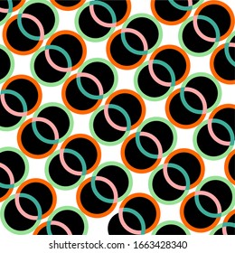 
Vector image of closed rings. Background for printed materials. Intersection of circles. Colored circles on a white background.