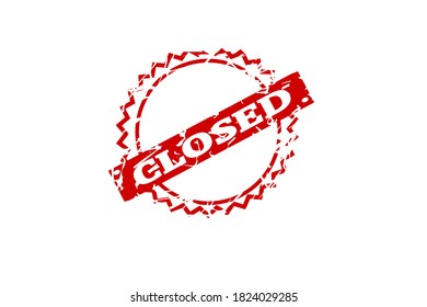 Vector image, Closed Rubber Stamp, and Illustration