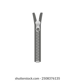 Vector image of a closed zipper, ideal for sewing and tailoring designs.