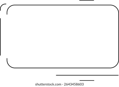 Vector image of a cloud for a message. Rectangle with rounded corners and additional lines.