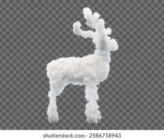 Vector image of clouds in the form of a deer. Soft lines and gradient shades create an atmosphere of coziness and magic, ideal for fantasy and fairy-tale projects.