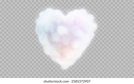 Vector image of clouds in the shape of hearts. Delicate pastel shades and smooth lines create a romantic and sweet look, perfect for love and holiday themed designs.