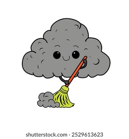 Vector Imagen de nubes nubladas sobre un fondo blanco.