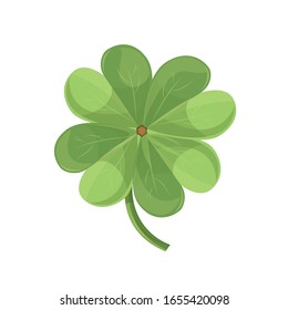 
Vector image of a clover with four leaves on a white background. St.Patrick 's Day.
