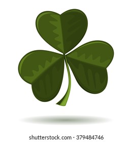 Vector image of clover isolated on a white background. Trifoliate clover - symbol Christianity in Ireland. Shamrock, seamrog, clover - symbol of Ireland. Symbol of the celebration of St. Patrick's Day