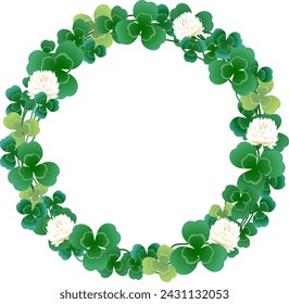 imagen vectorial de hojas de trébol y corona de flores