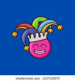 vector image of a clown on a blue background to celebrate april fools day