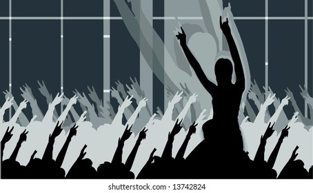 vector image of clubbing people