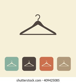 Vector image of coat hangers. Simple monochrome icon