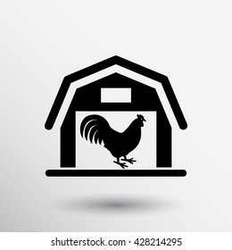 Vector image cock farm rooster icon bird.