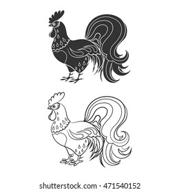 Vector image of a cock isolated on white background