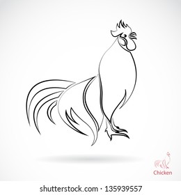 Vector image of an cock on green background