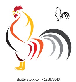 Vector image of an cock on white background