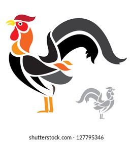 Vector image of an cock on white background