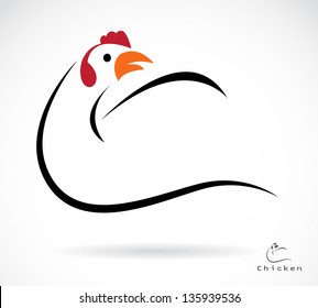 Vector image of an cock on white background