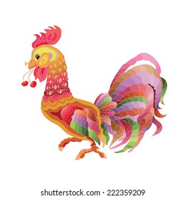 Vector image of an cock on white background