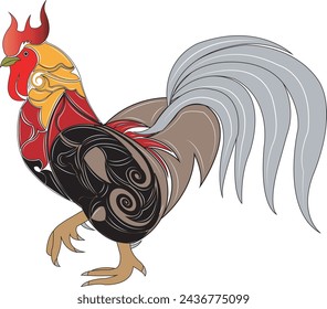Vector image of an cock on white background 