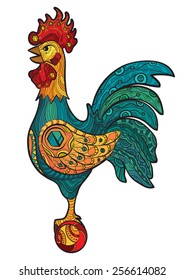 Vector image of an cock on white background