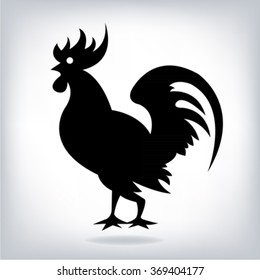 Vector image of an cock on white background. The 2017 new year card
