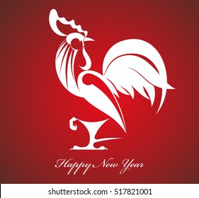 Vector image of an cock on white background
